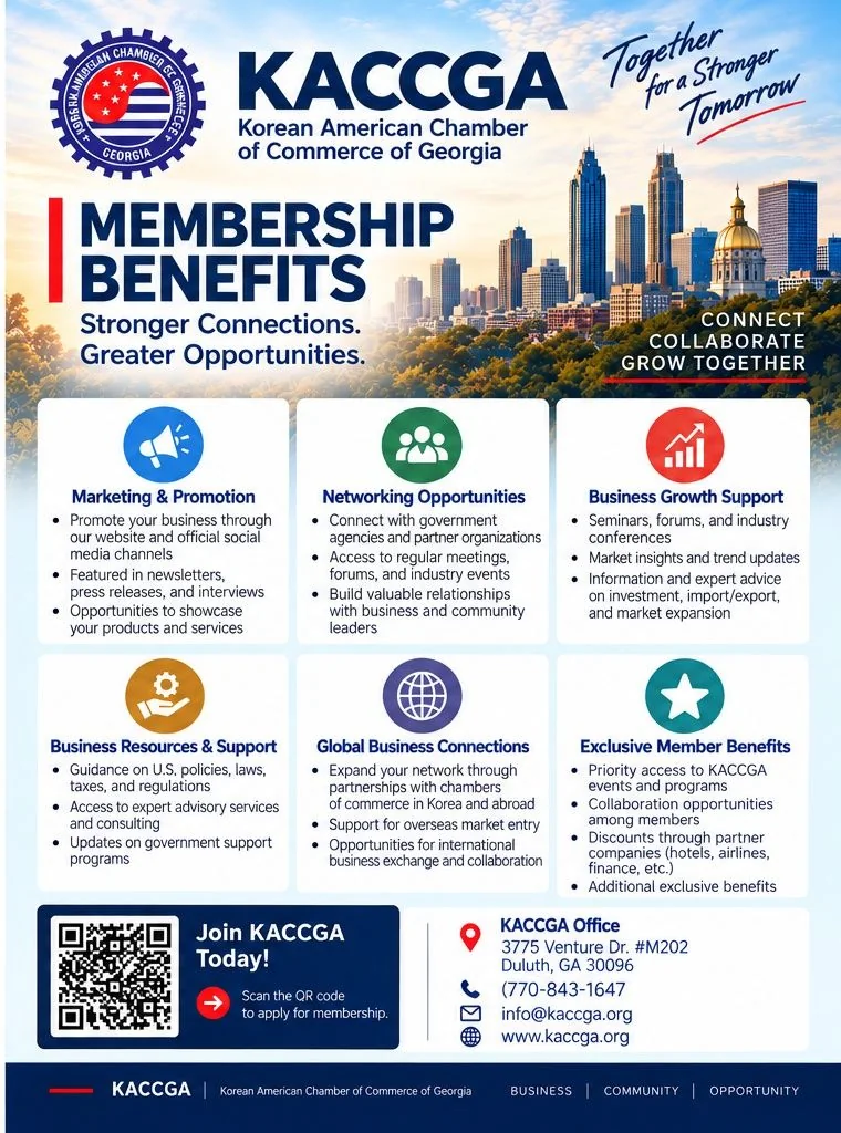 KACCGA Membership Benefits poster in English
